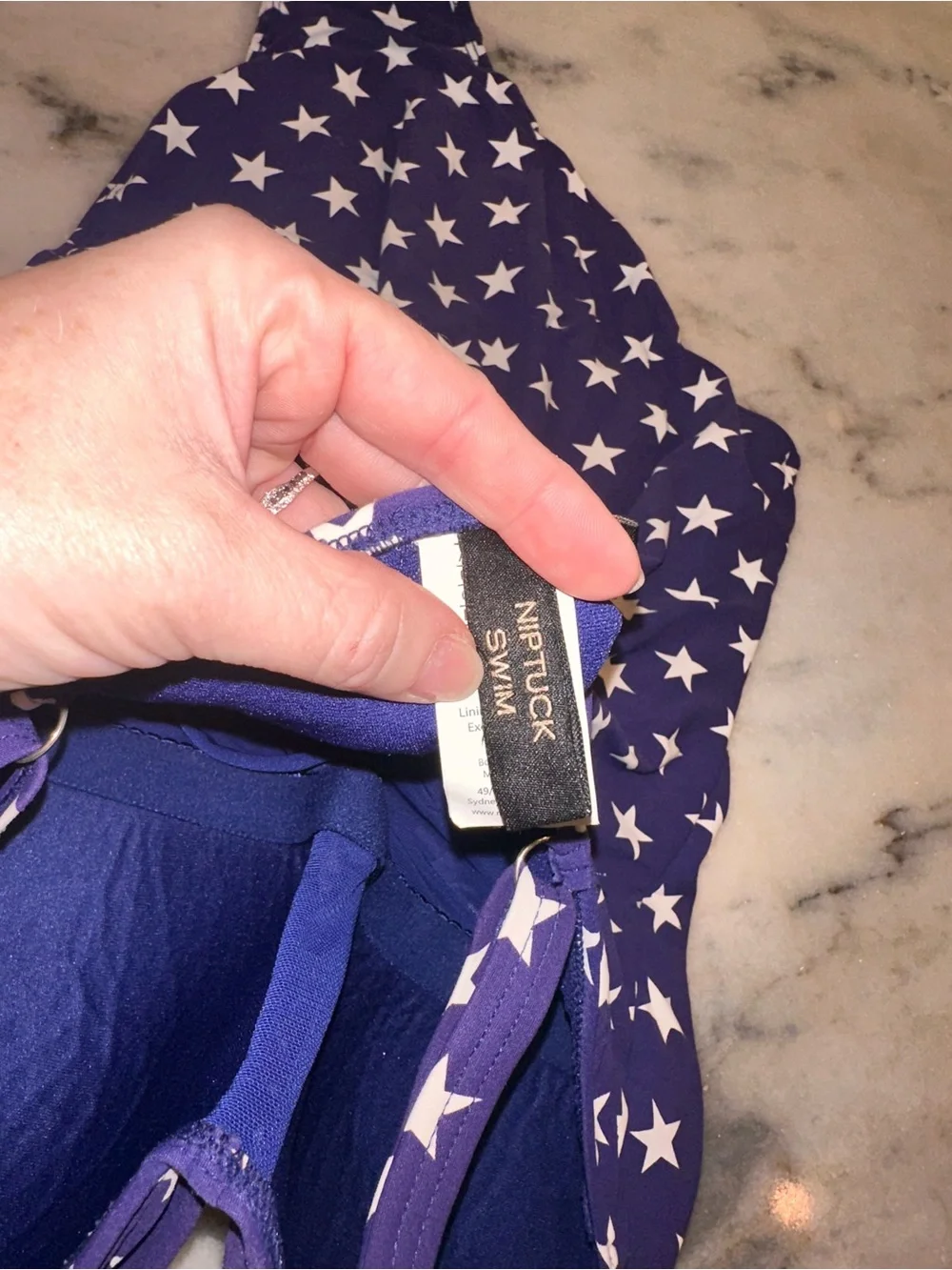 Nip Tuck Size 10 Navy‎ Star Print One-Piece Swimsuit